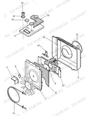 Взрыв-схема микроволновой печи Electrolux EMC2610 - Схема узла Oven equipment